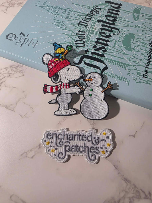3" Christmas Winter Snowman Snoopy Peanuts Embroidered Iron On Patch