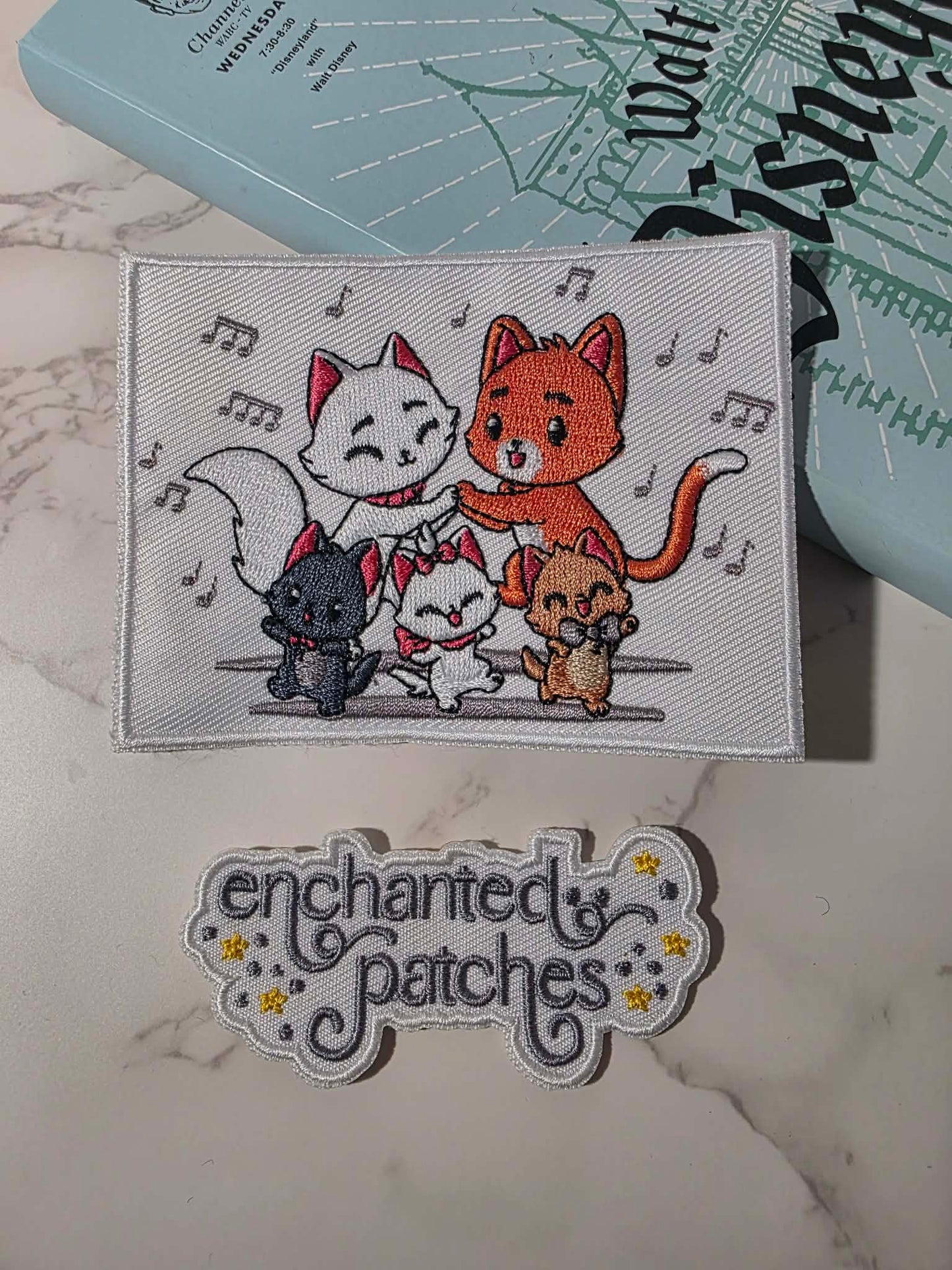 4" Kawaii Happiest Park Aristocats Embroidered Iron On Patch