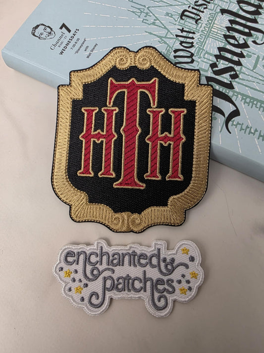 4" HTH Scary Tower Logo Ride Iron On Patch