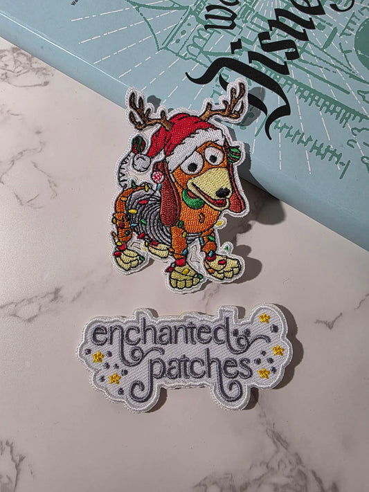 3" Christmas Lights Slinky Dog Toy Story Movie Embroidered Iron On Patch
