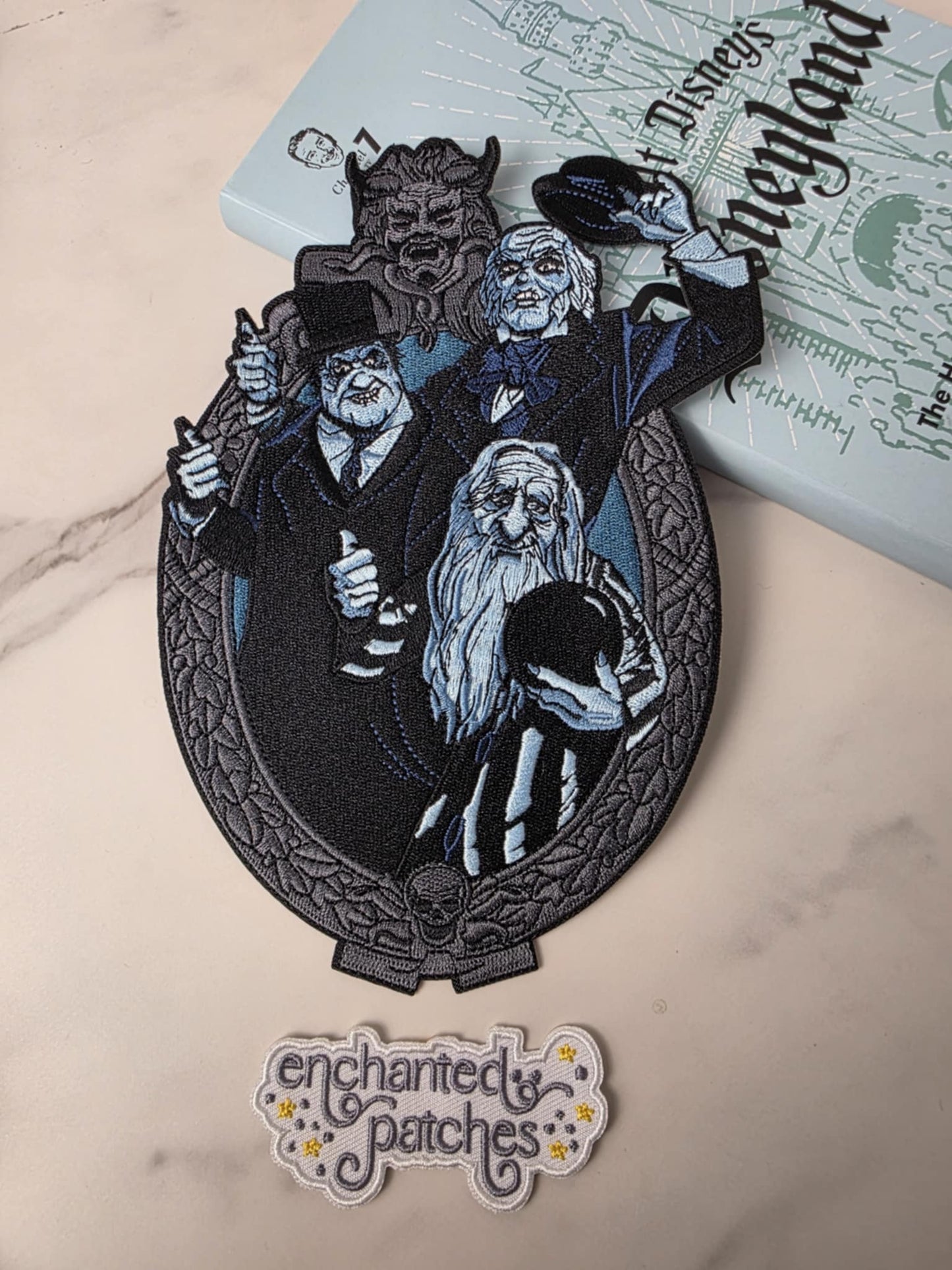 XL 8" Haunted Mansion Hitch Hiking Ghosts Embroidered Iron On Patch
