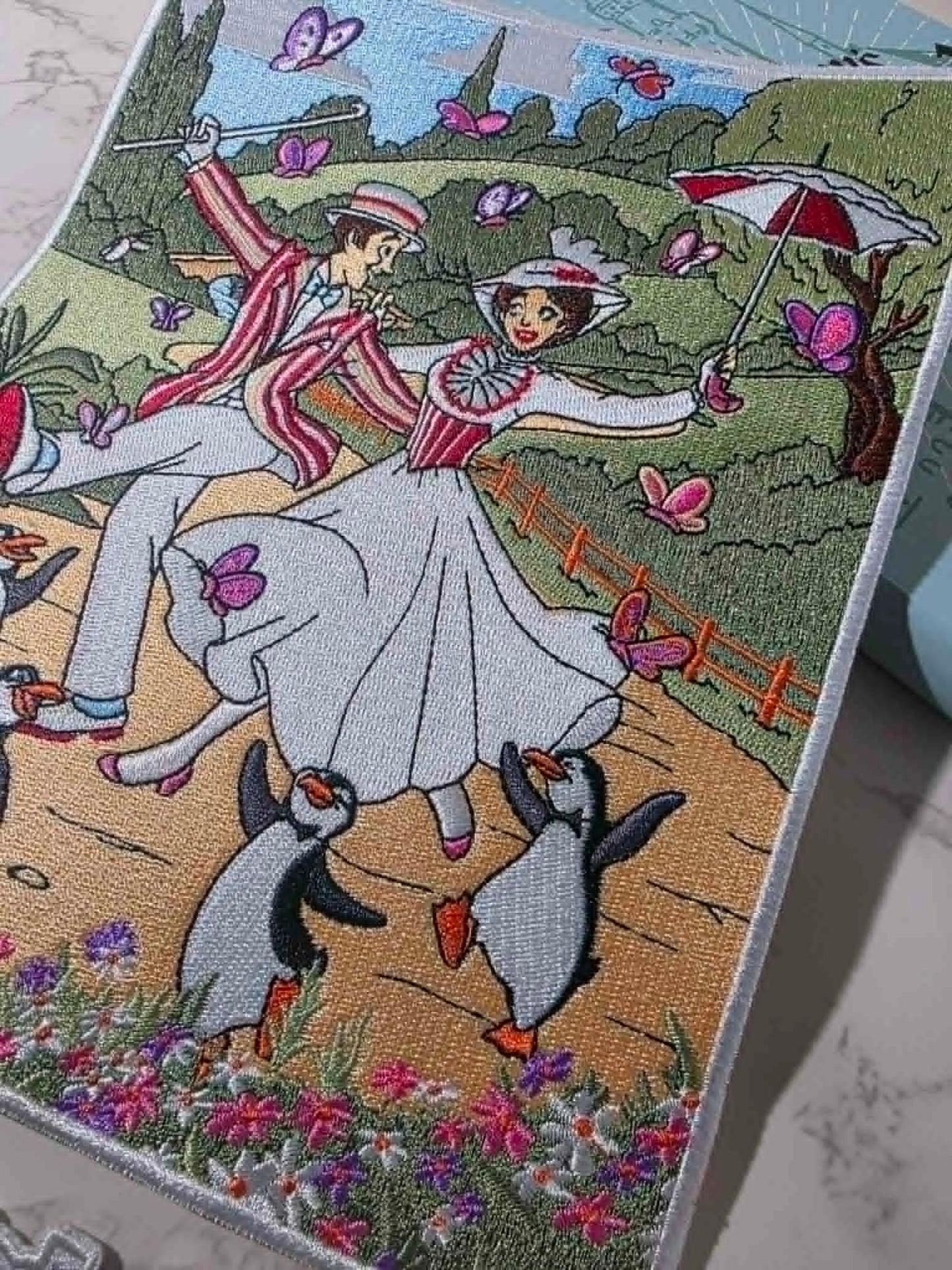 NEW DROP - XL 8" Mary Poppins Penguin Embroidered Iron On Patch