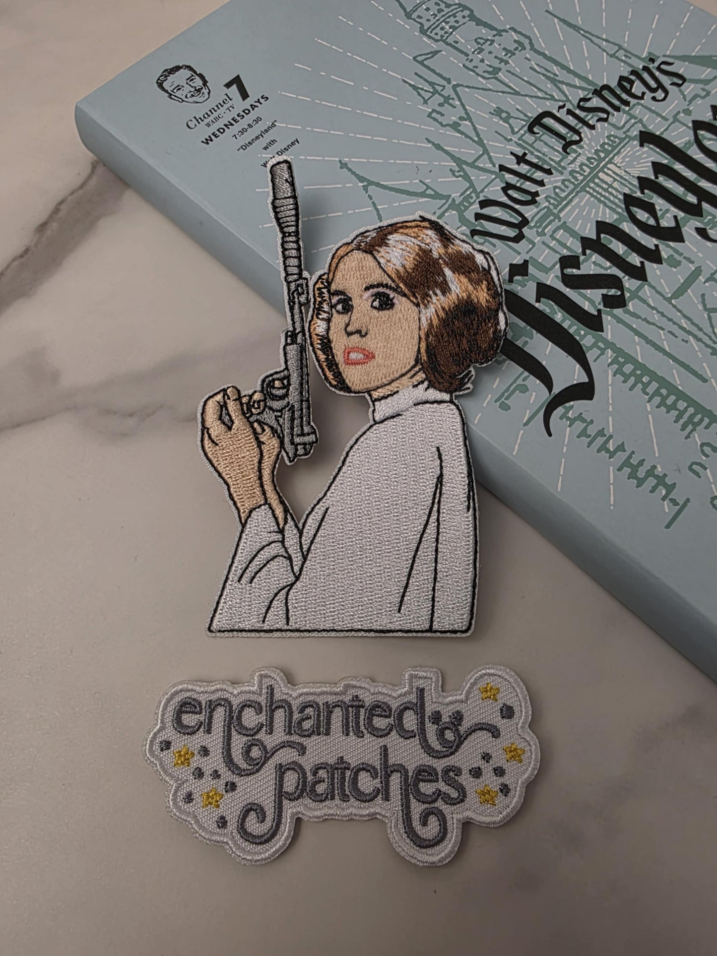 4" SW Star Galaxy Princess Leia with Gun Embroidered Iron On Patch