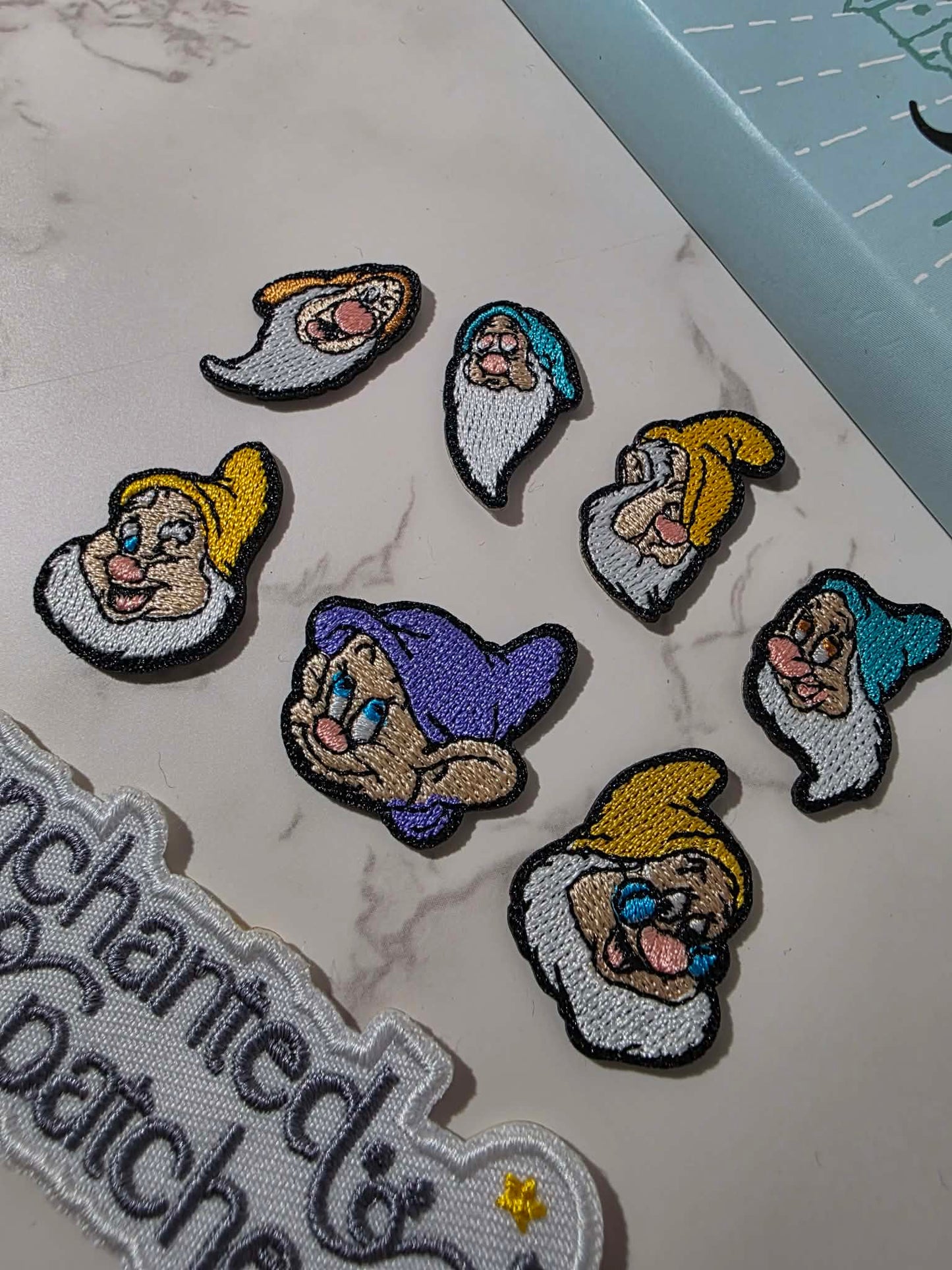 7pc set - 1" Mini Seven Dwarves Embroidered Iron On Patch