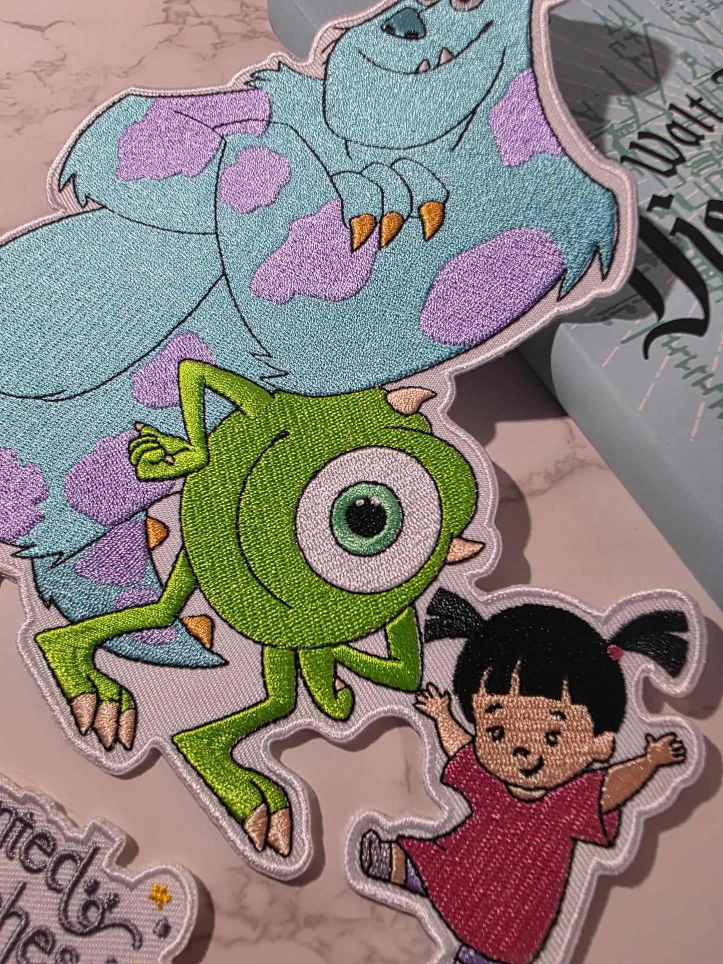 8" XL Happiest Park Monsters University and Friends Embroidered Iron On Patch