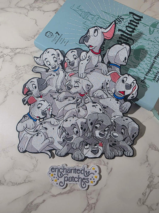 XL 8" Dalmatian Puppies Pups Dogs Embroidered Iron On Patch