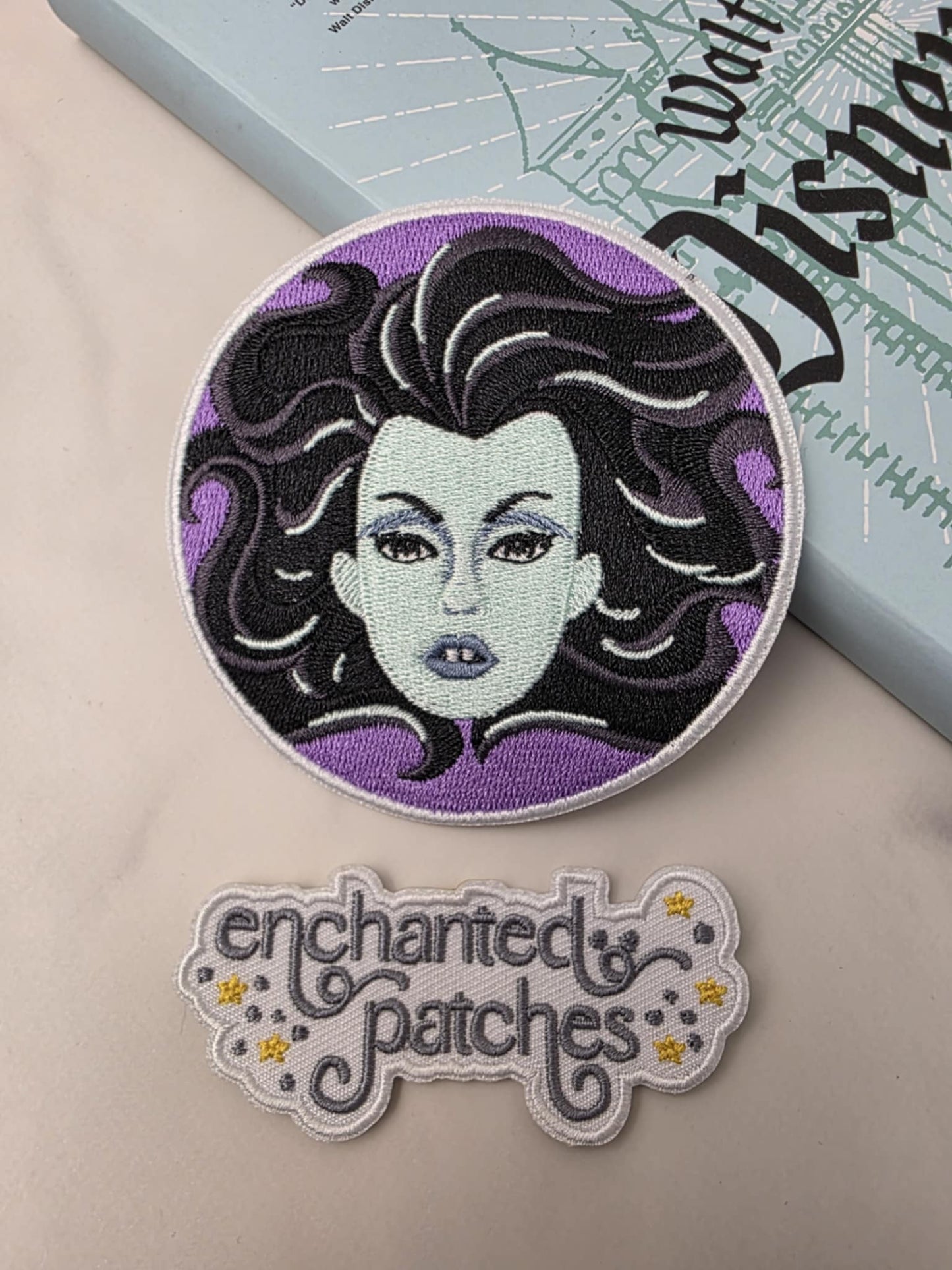 3.5" Haunted Mansion Tombstone Leota Ghost Monster Halloween Iron On Patch