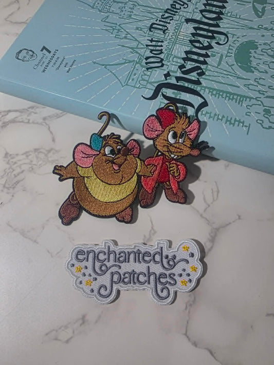 NEW DROP - 4" Gus Gus & Jaq Sidekick Mouse Friends of Cinderella Embroidered Iron On Patch