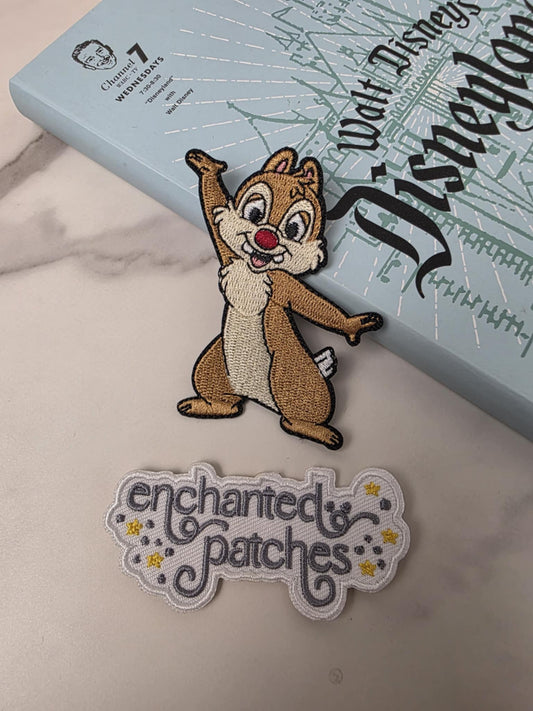 3" Chipmunk Red Nose Embroidered Iron On Patch