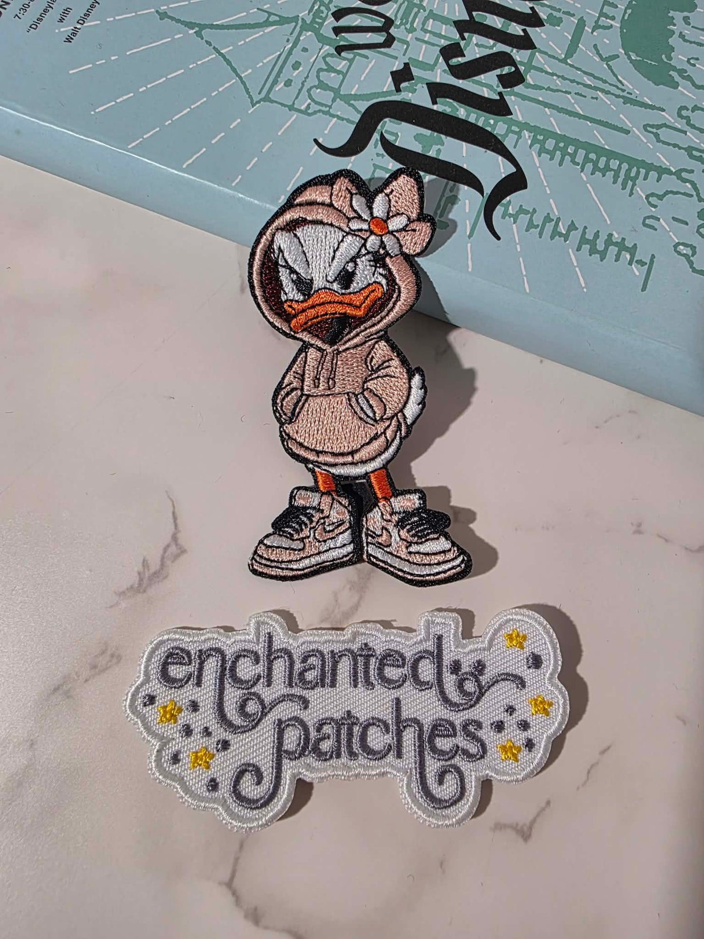 3" Happiest Park Street Wear Girl Duck Embroidered Iron On Patch