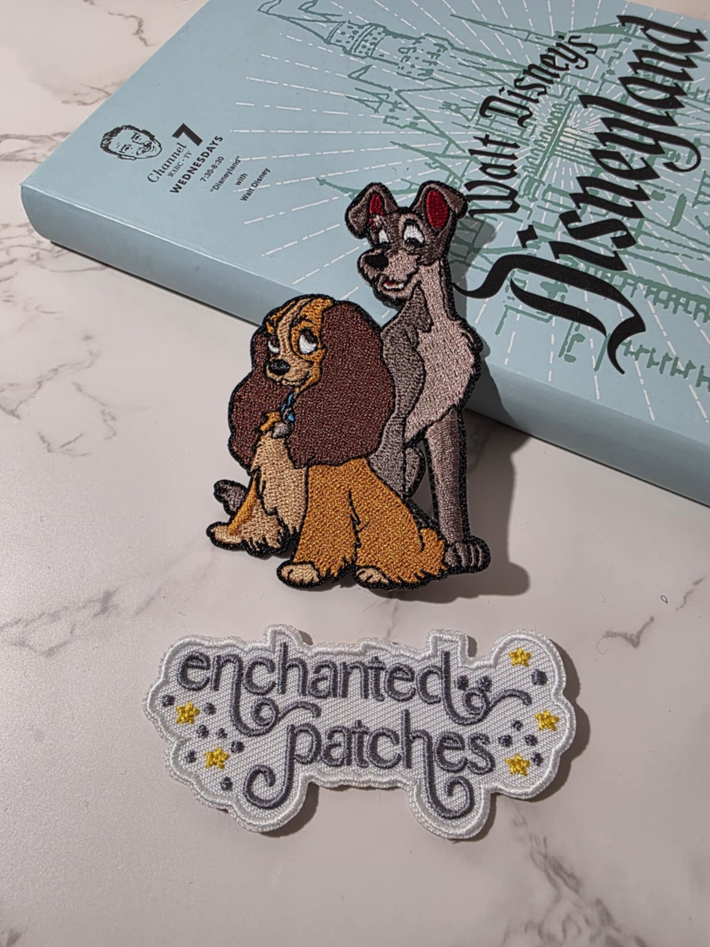 3.5" Lady Dog Tramp Couple Love Iron On Patch