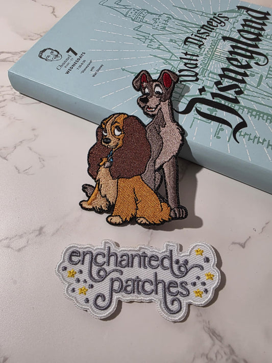 3.5" Lady Dog Tramp Couple Love Iron On Patch