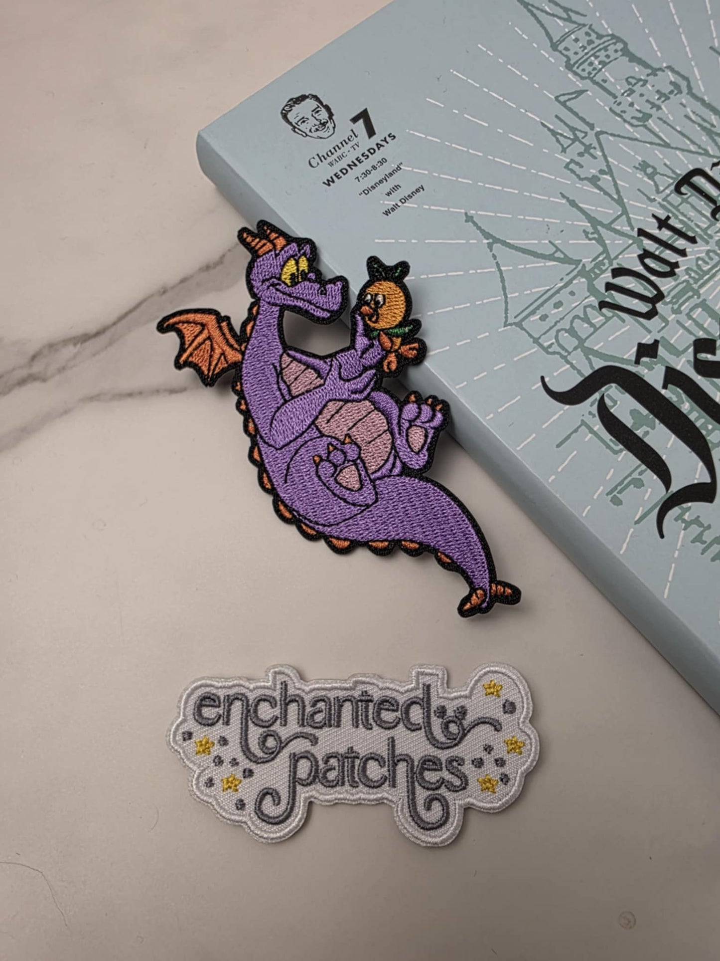 4" Purple Dragon Magical Park with Orange Bird Embroidered Iron On Patch