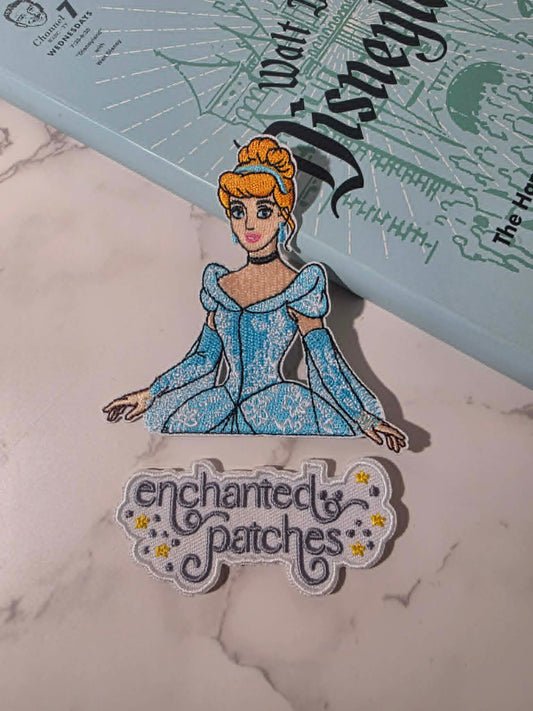NEW DROP - 3.5" Cinderella Glass Slipper Princess Embroidered Iron On Patch