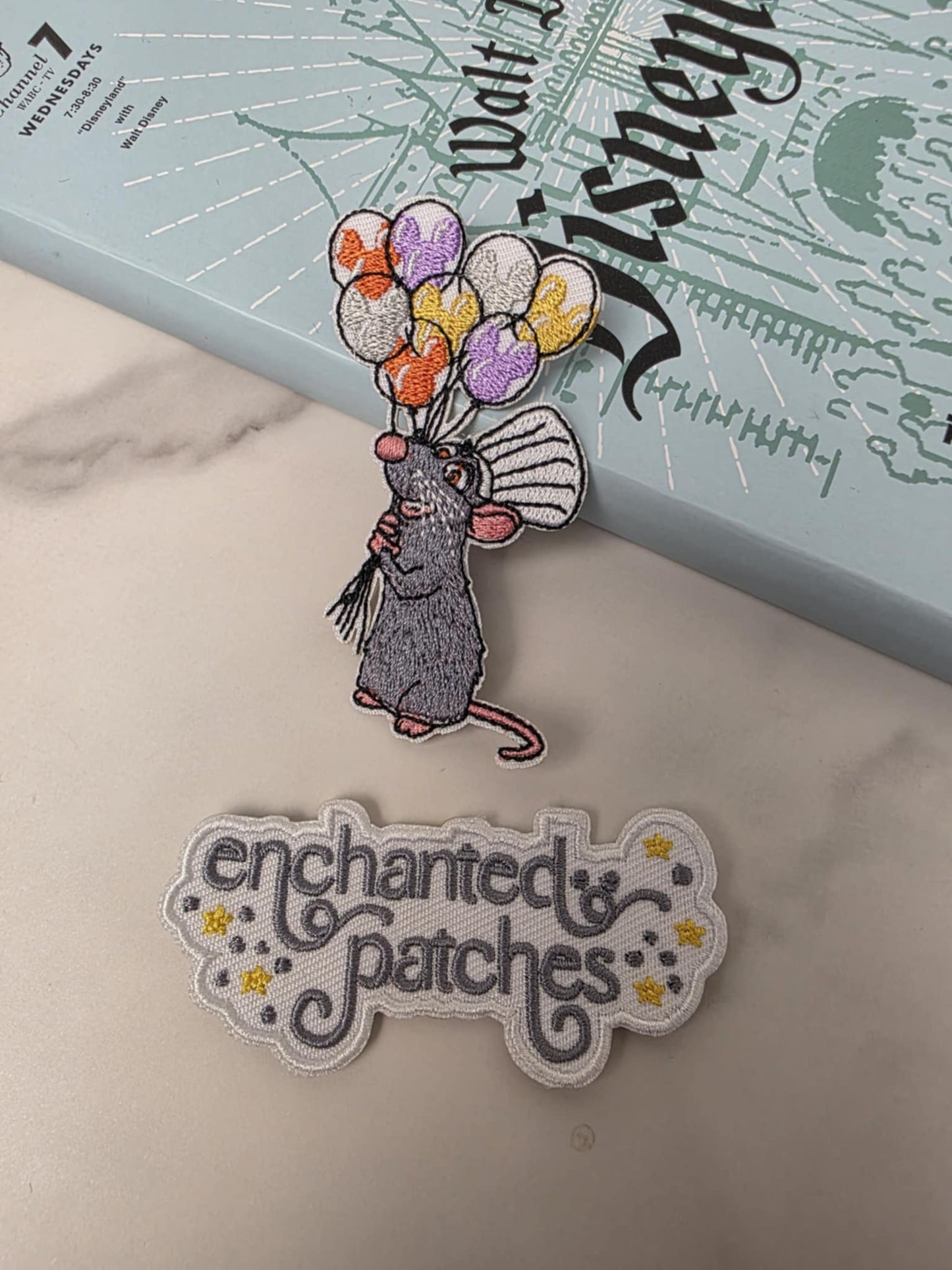 3" Happiest Park Mouse Rat Remy Chef with Mouse Balloons Embroidered Iron On Patch
