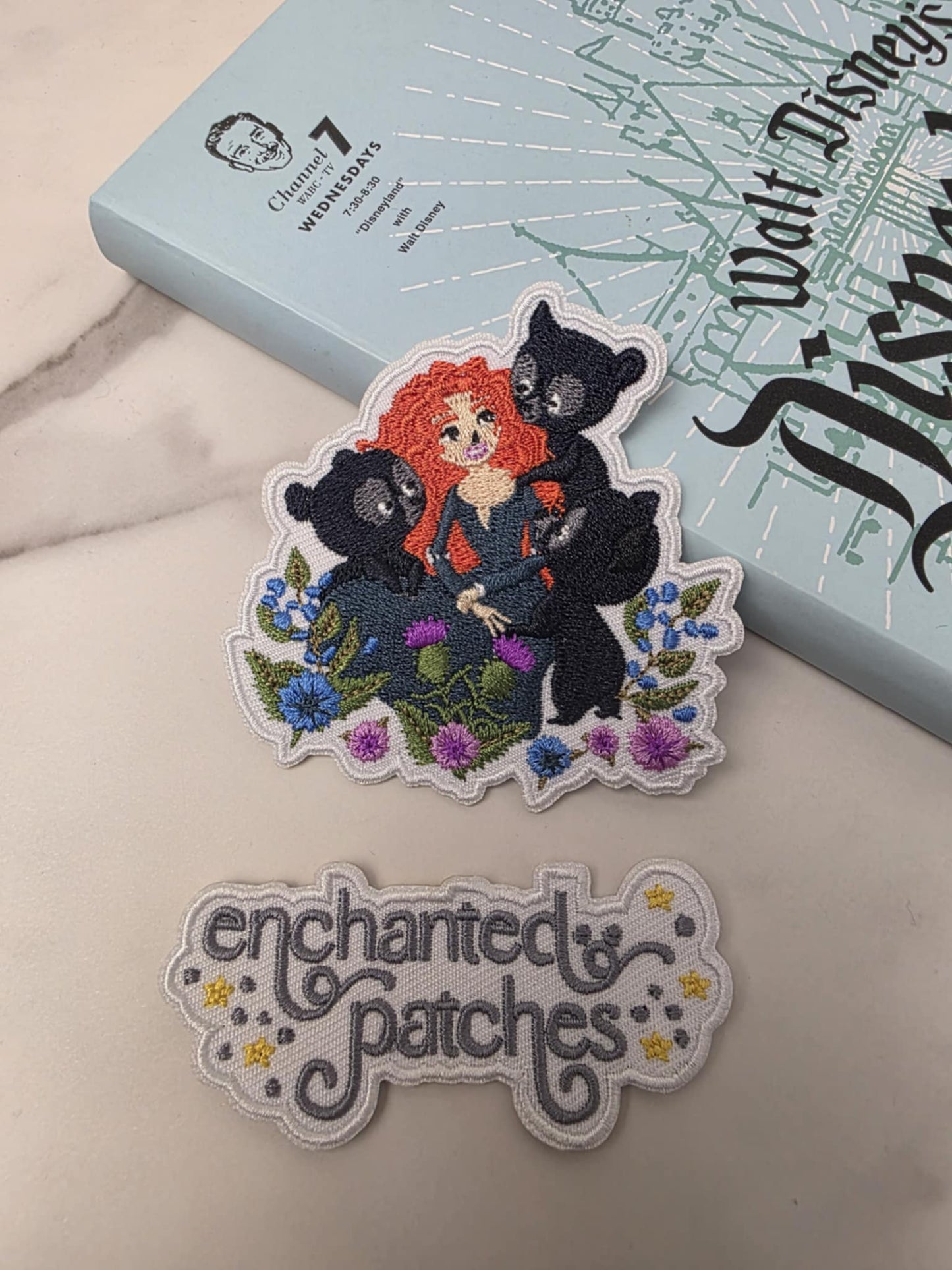 3" Kawaii Red Hair Princess with 3 Bears Embroidered Iron On Patch