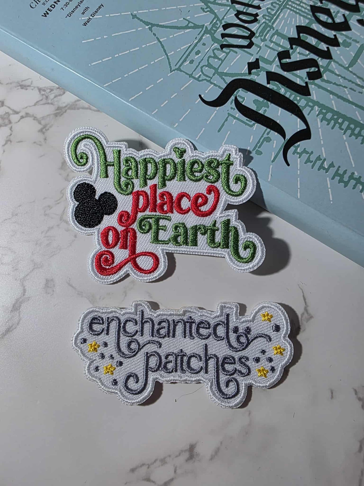 3" Christmas Happiest Place on Earth Iron On Patch