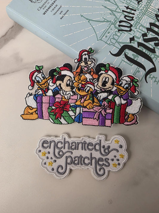 4" Happiest Park Christmas Present Gifts Mouse Duck Dog Embroidered Iron On Patch