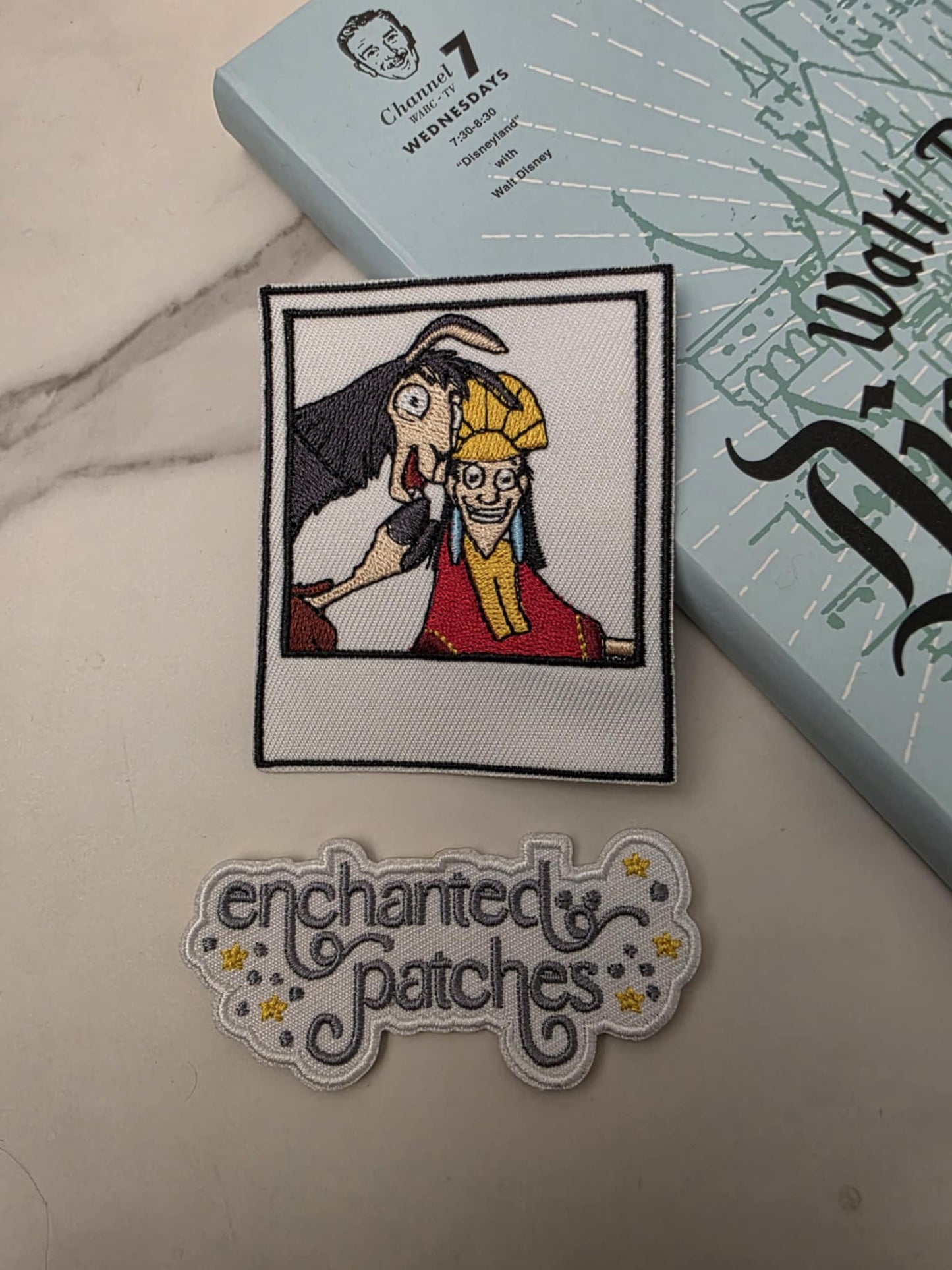 3" Groovy Emperor with Llama Polaroid BFF Besties Picture Iron On Patch