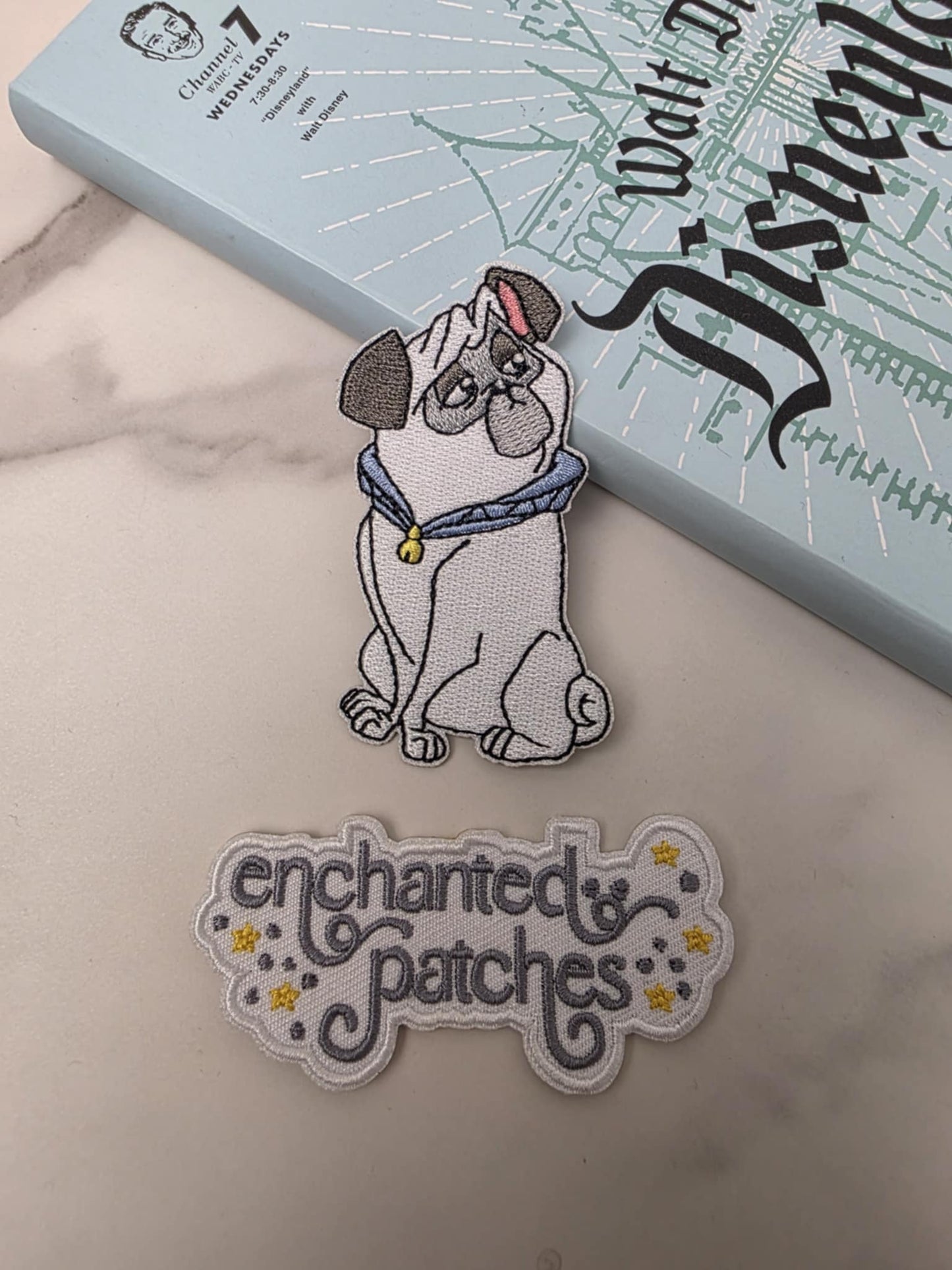 3" Happiest Park Pug Dog Native American Princess Embroidered Iron On Patch