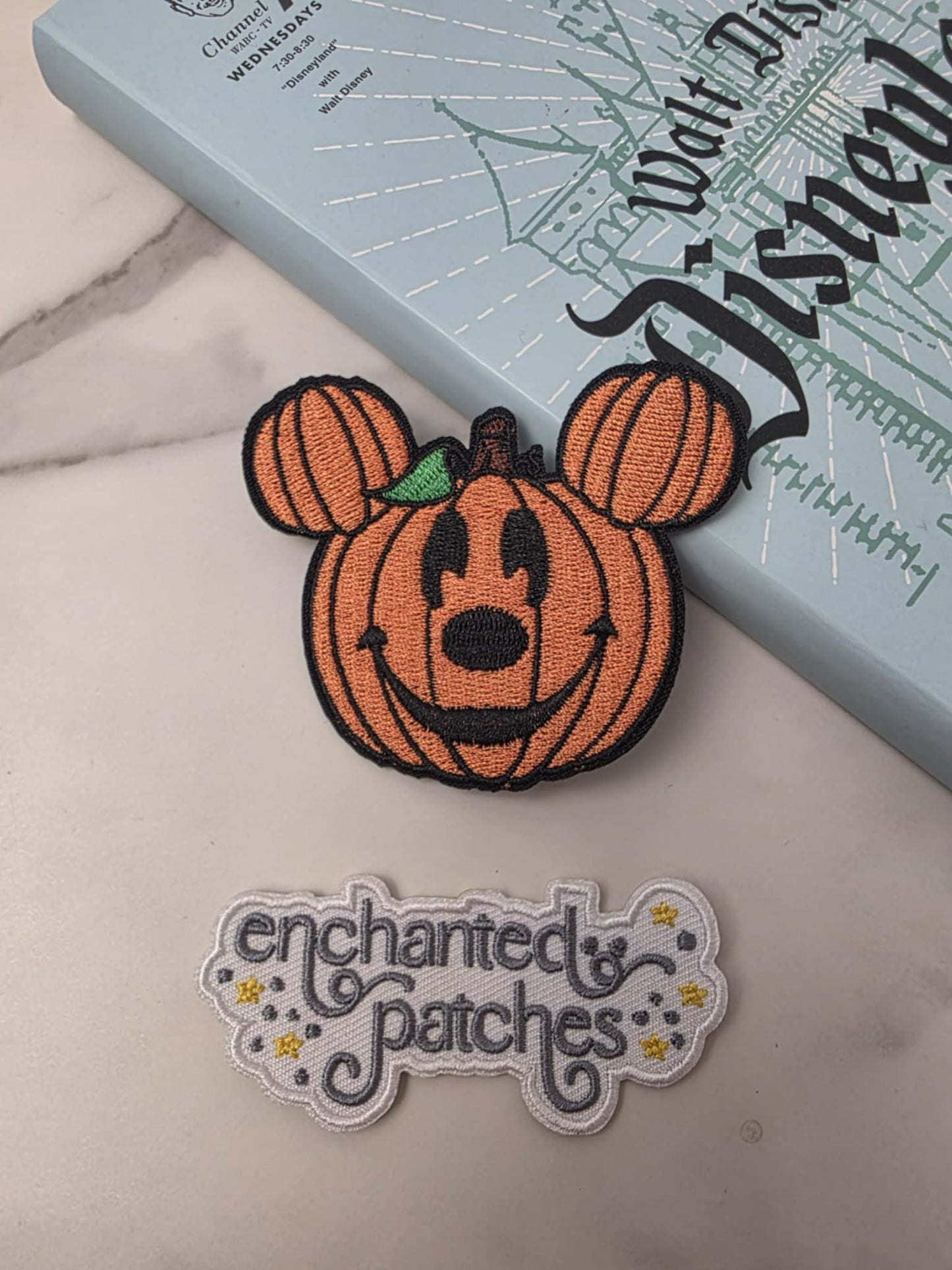 RESTOCKED - 3" Happiest Park Halloween Mouse Pumpkin Embroidered Iron On Patch