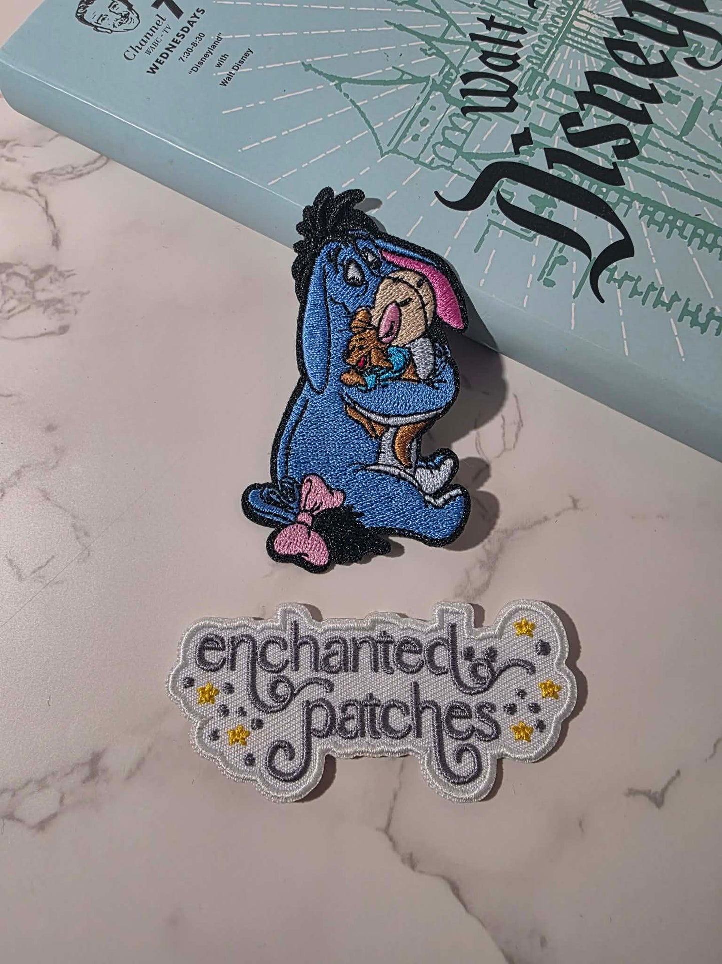 3" Depressed Donkey from Winnie the Pooh Hugging Roo Iron On Patch