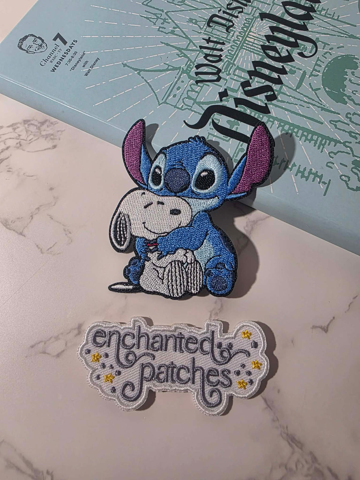 3" Stitch Hugging Peanuts Dog Snoopy Embroidered Iron On Patch