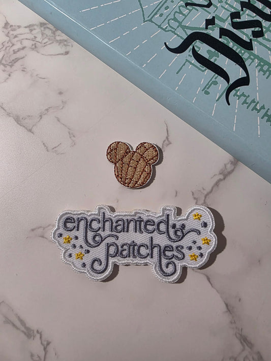 1" Mini Mickey Shaped Concha Mexican Pastry Embroidered Iron On Patch