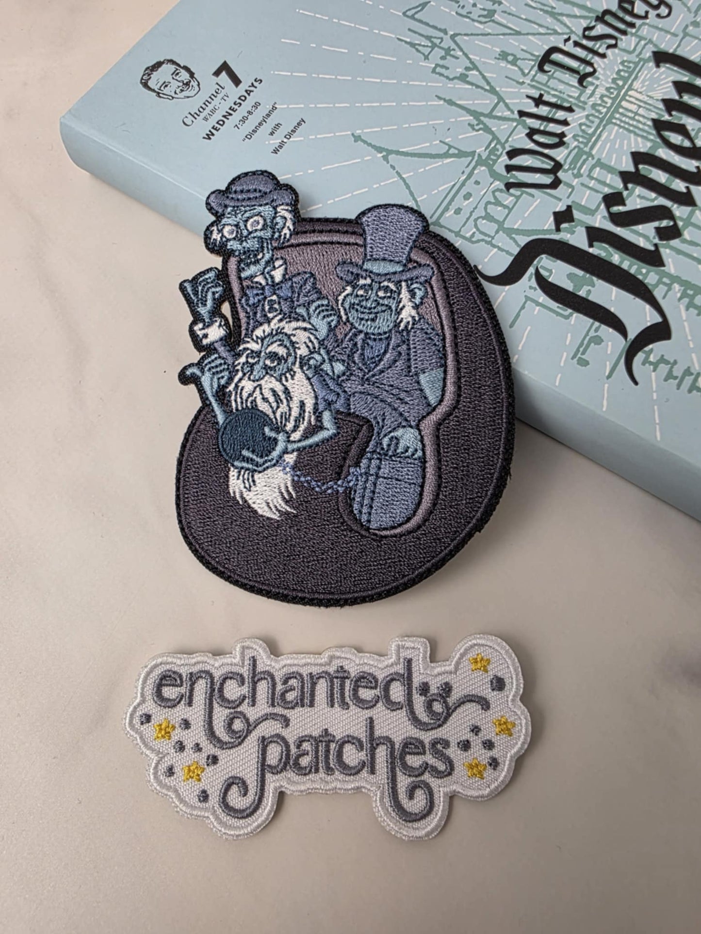 3.5" Haunted Mansion Hitch Hiking Ghost on Ride Iron On Patch