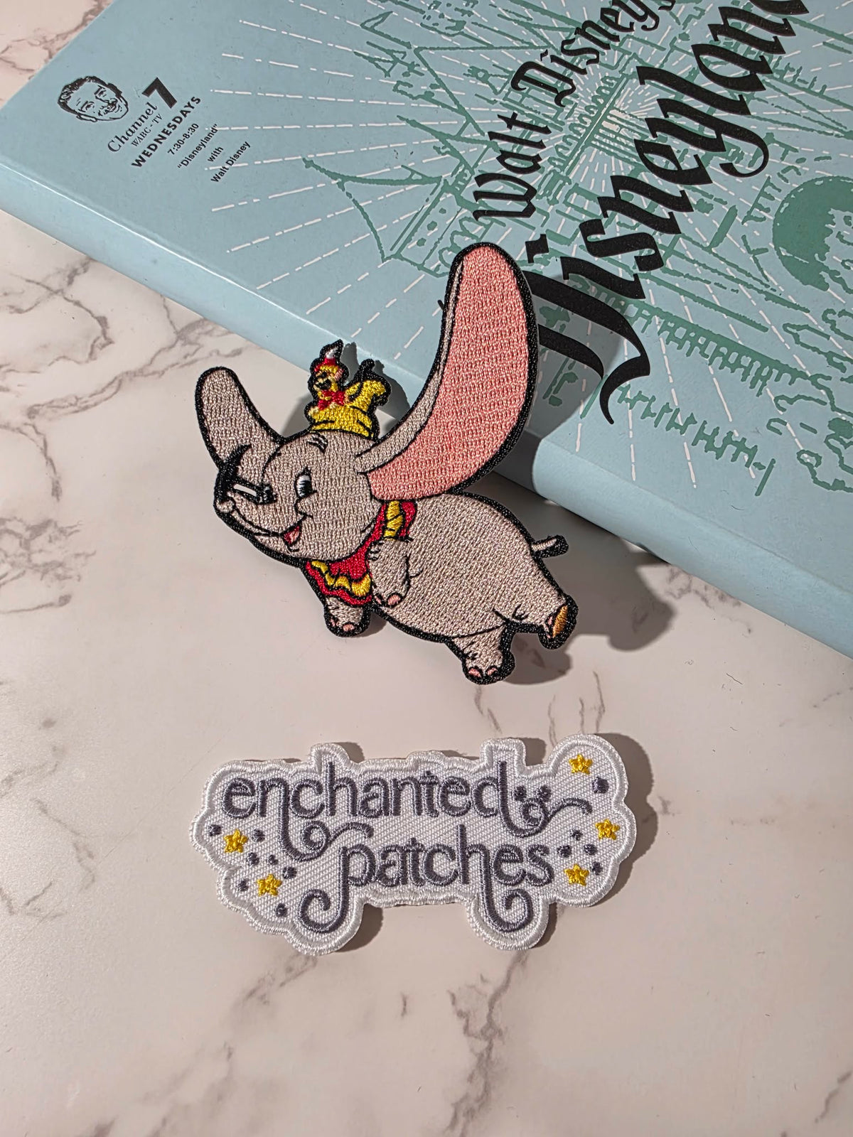 3" Elephant with Mouse on Hat Embroidered Iron On Patch