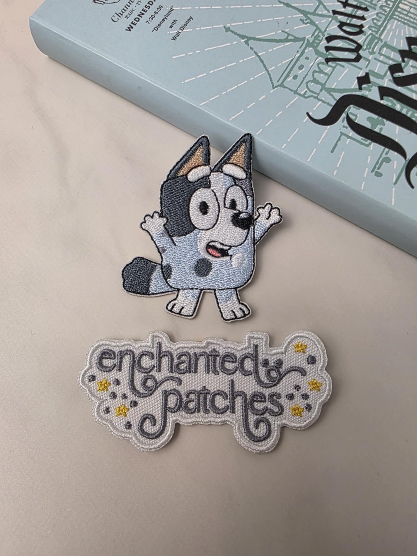 2" Blue Heeler Dog Gray Grey Angry Sad Iron On Patch