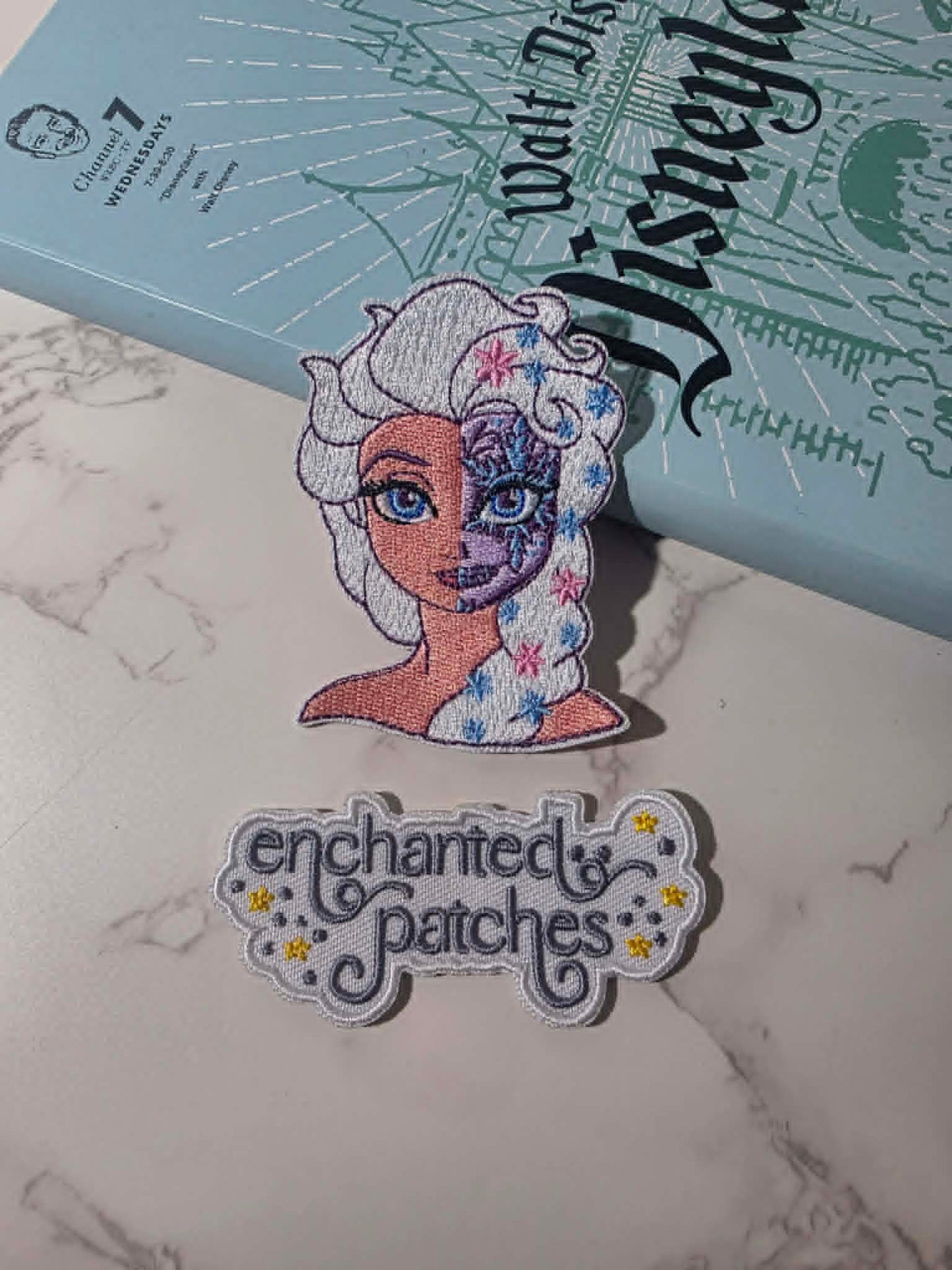 NEW DROP - 3" Half Face Sugar Skull Day of the Dead Snow Queen Elsa Frozen Embroidered Iron On Patch