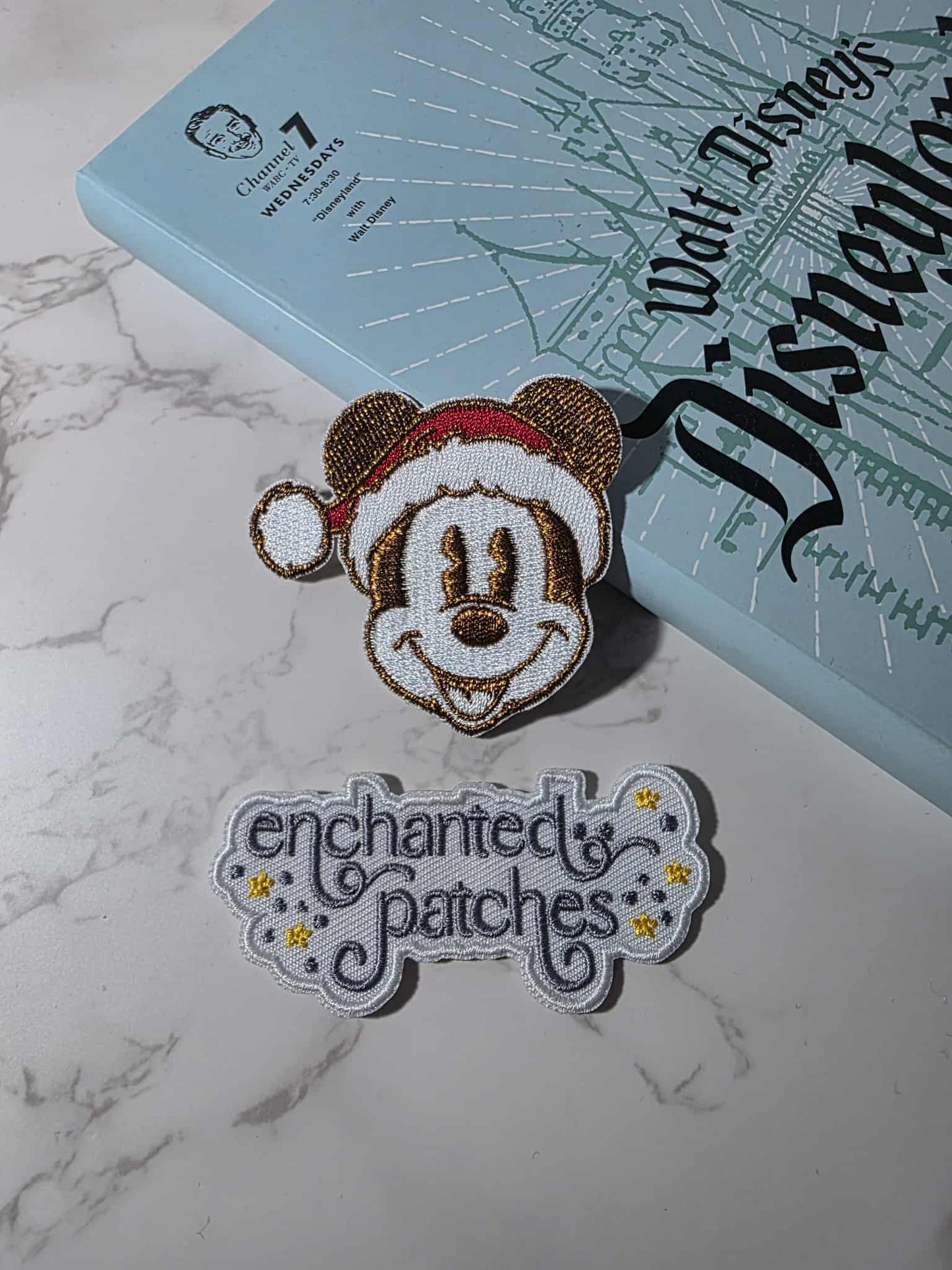 2.5" Happiest Park Mouse Santa Hat Copper Christmas Embroidered Iron On Patch