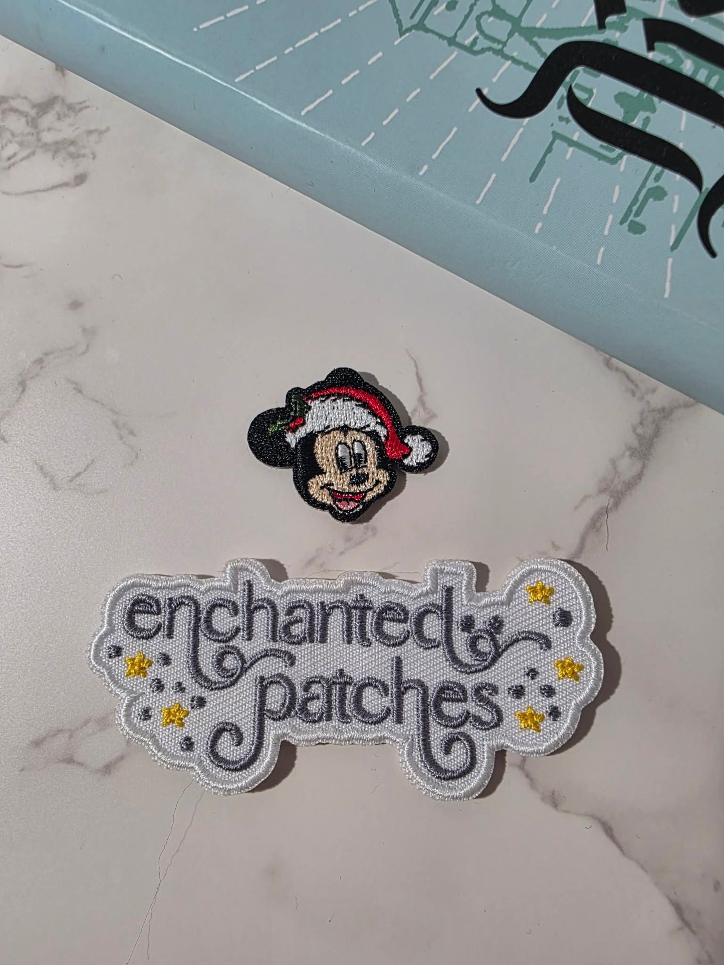 1" Mini Christmas Happiest Boy Mouse Embroidered Iron On Patch