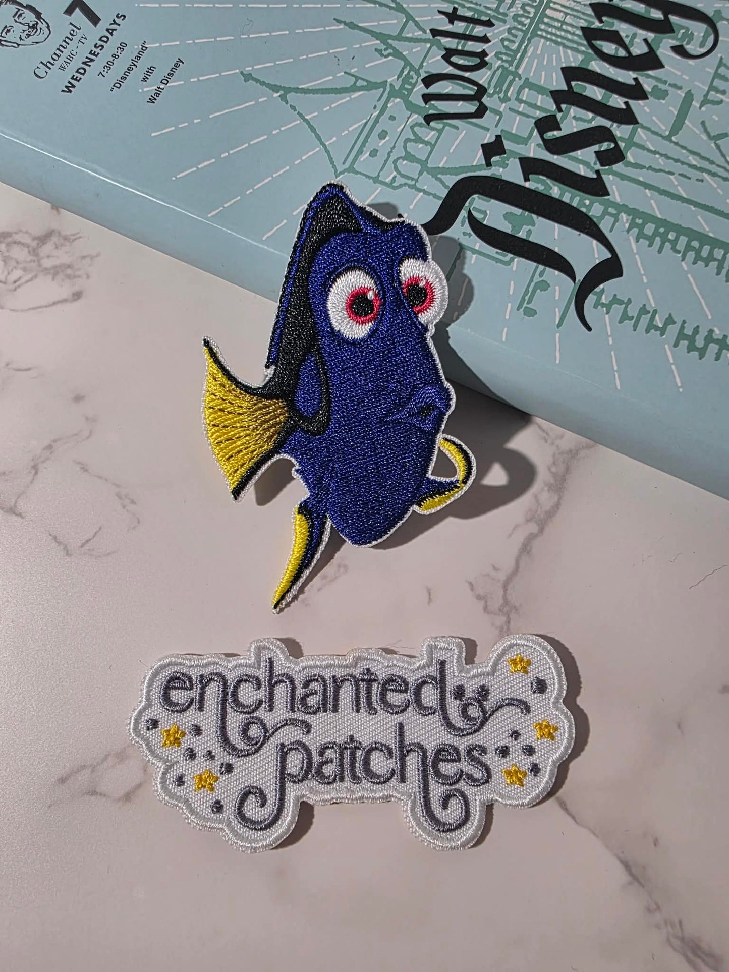 3" Just Keep Swimming Fish Embroidered Iron On Patch