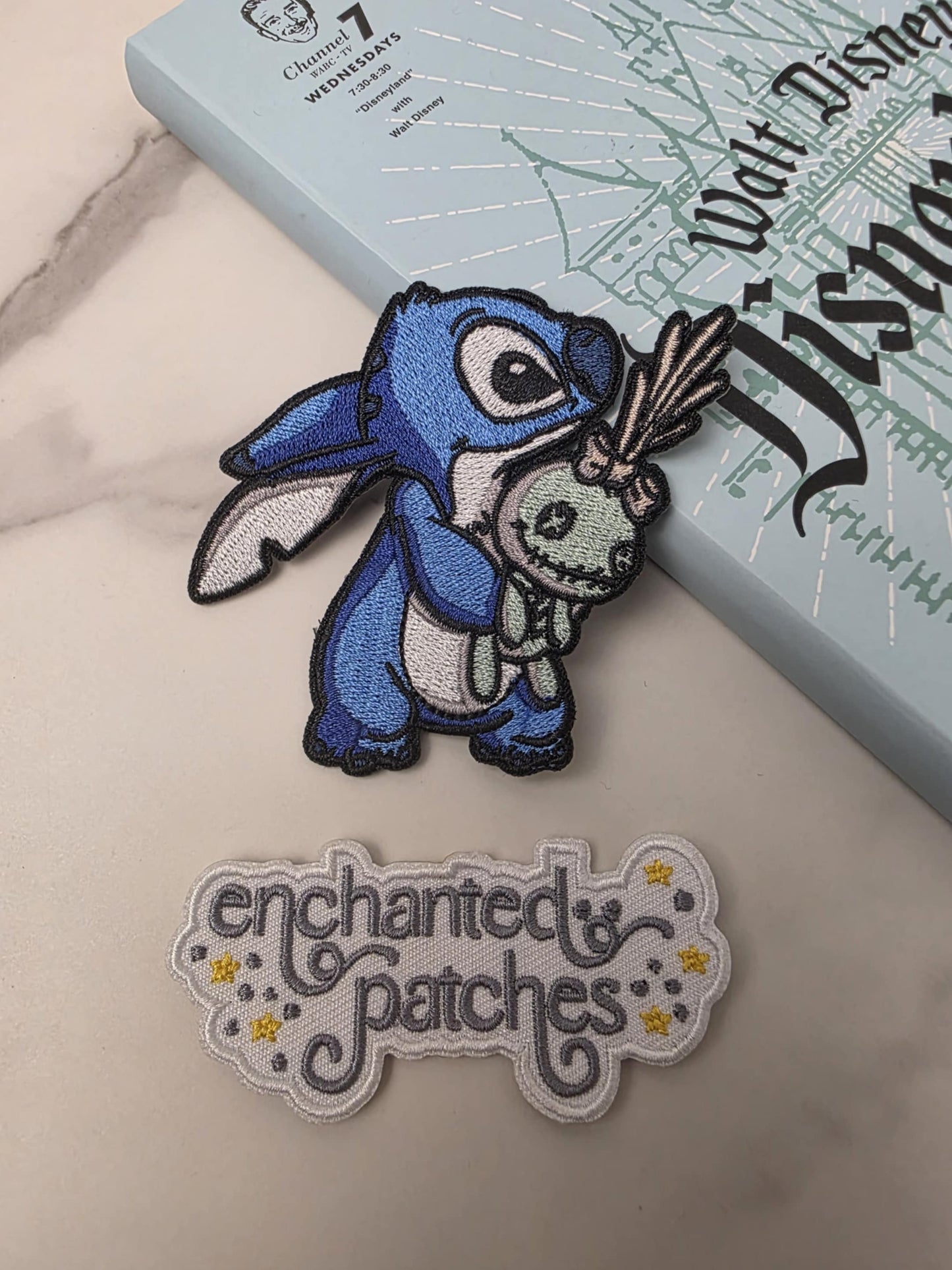 3" Blue Alien with Doll Scrump Bestie Embroidered Iron On Patch