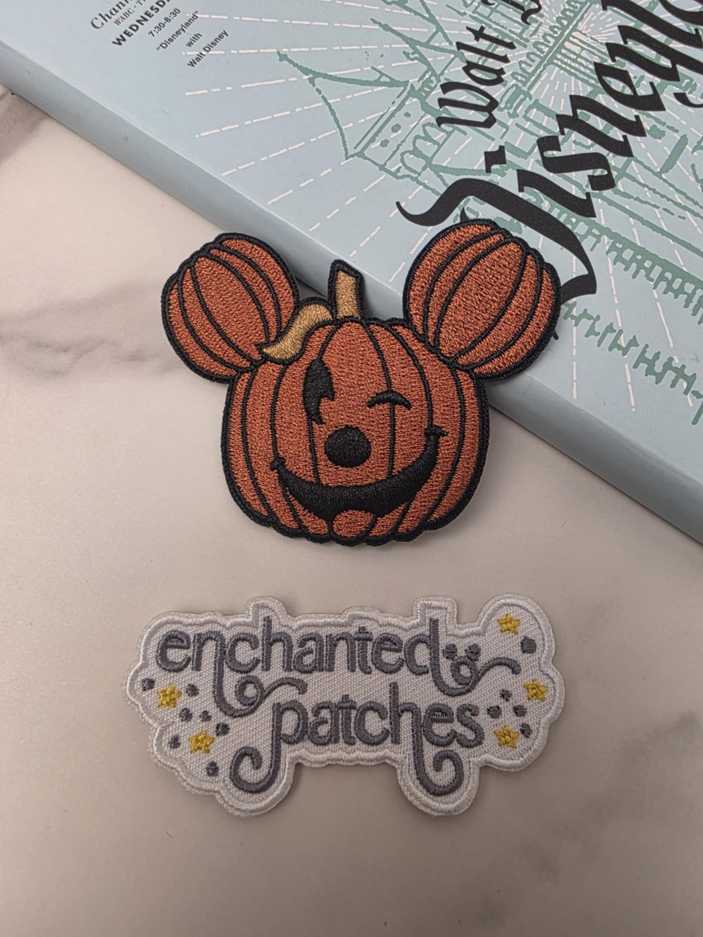 LAST FOUR - 3" Happiest Park Halloween Mouse Pumpkin Embroidered Iron On Patch
