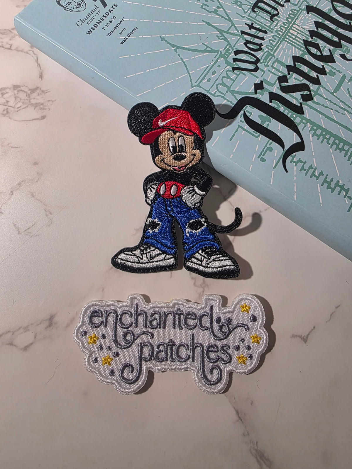 3" Classic Mickey Mouse Nike Hat Street Wear in Jeans Embroidered Iron On Patch
