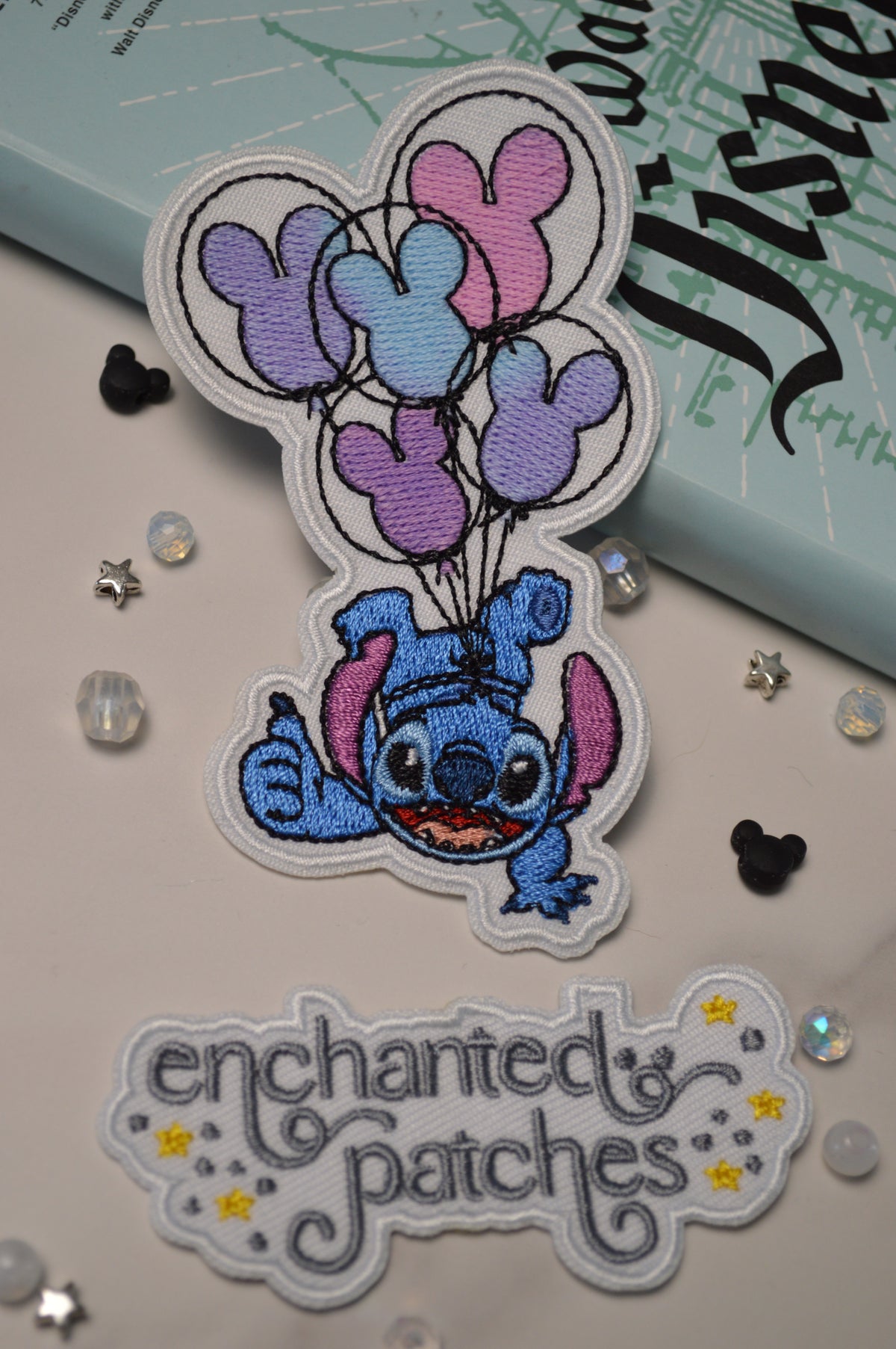 4" Blue Alien Stitch Temperature Changing Balloons Embroidered Iron On Patch