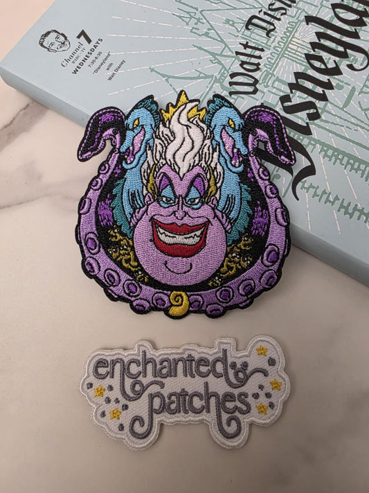 3.5" Sea Witch Villain of Mermaid Princess Iron On Patch