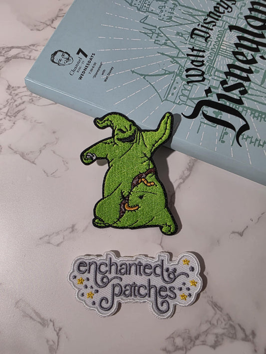 LAST THREE - 3" NBC Oogie Boogie Green Monster with Worms Embroidered Iron On Patch