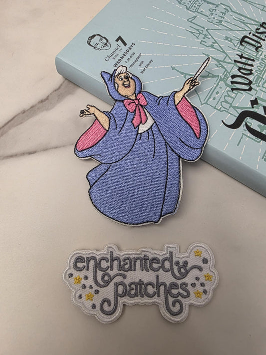 3.5" Fairy Godmother of Glass Slipper Princess Iron On Patch