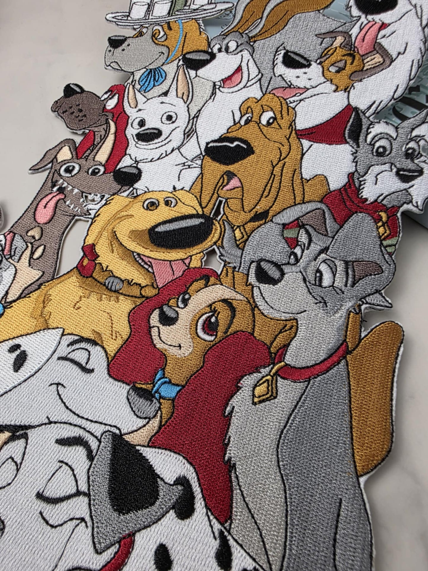10" XL Happiest Park Dogs Puppy Pups Iron On Patch