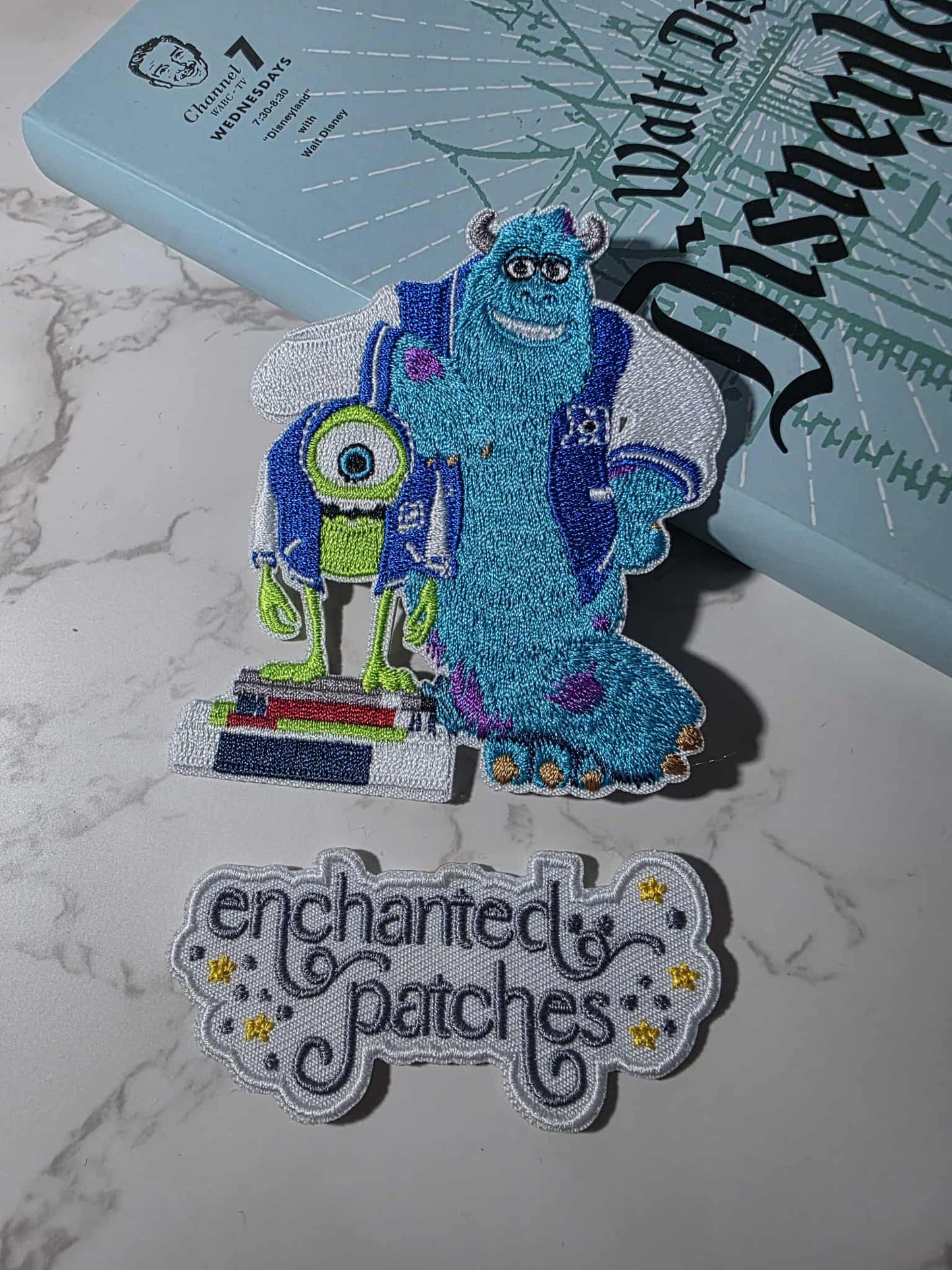 3.5" Blue and Green Scary Monsters Besties Embroidered Iron On Patch