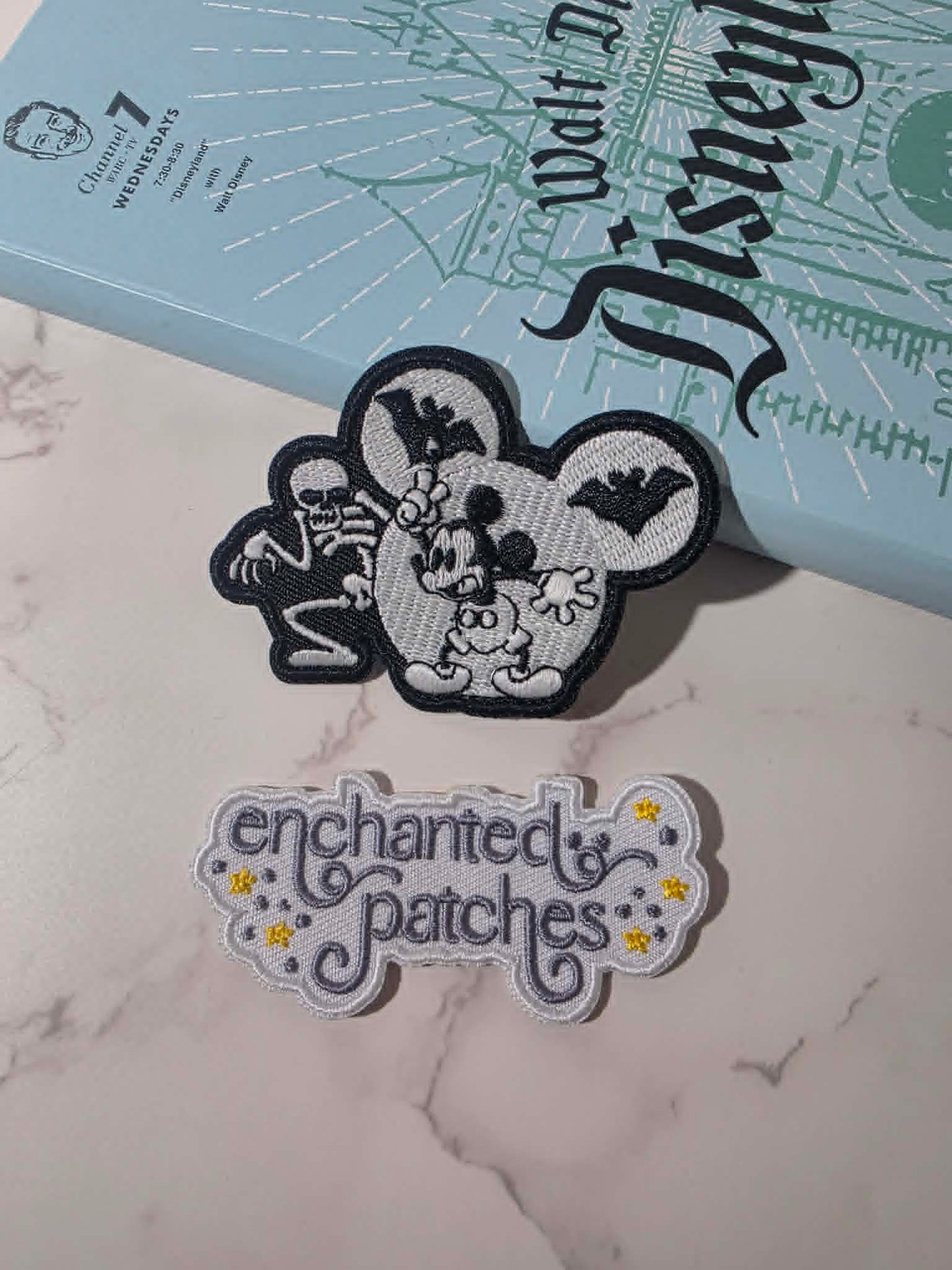 NEW DROP - 3" Mickey Mouse with Skeleton Halloween Bats Embroidered Iron On Patch