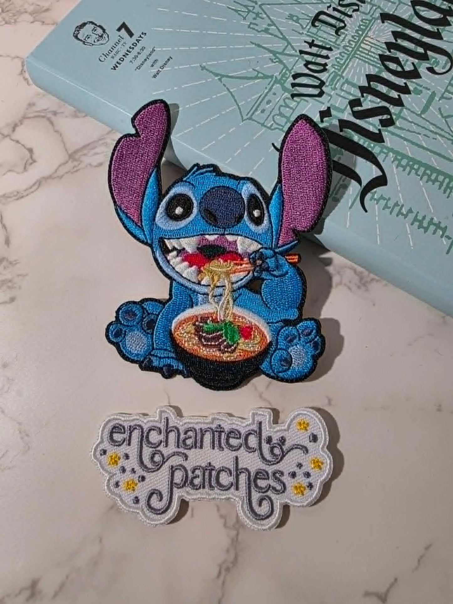 *VAULT COLLECTION* Absolutely LAST ONE - 4" Blue Alien Eating Ramen Iron On Patch
