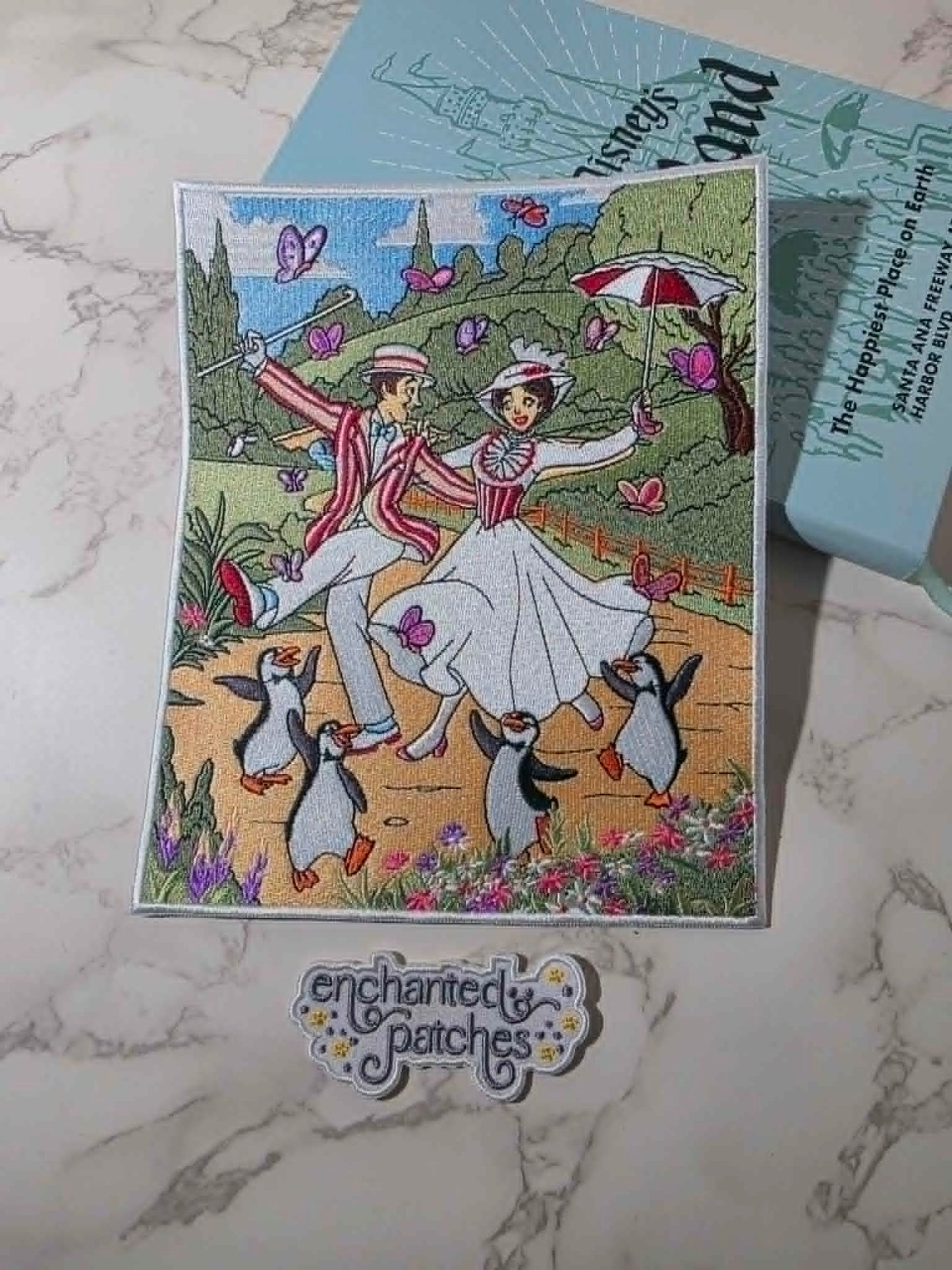 NEW DROP - XL 8" Mary Poppins Penguin Embroidered Iron On Patch