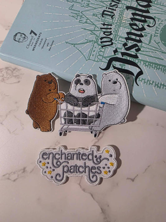 NEW DROP - 4" Retro We Bare Bears TV Show Embroidered Iron On Patch