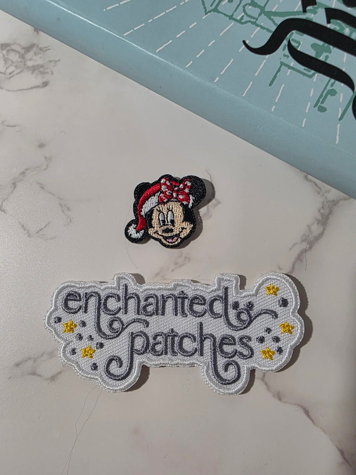 1" Mini Christmas Happiest Girl Mouse Embroidered Iron On Patch