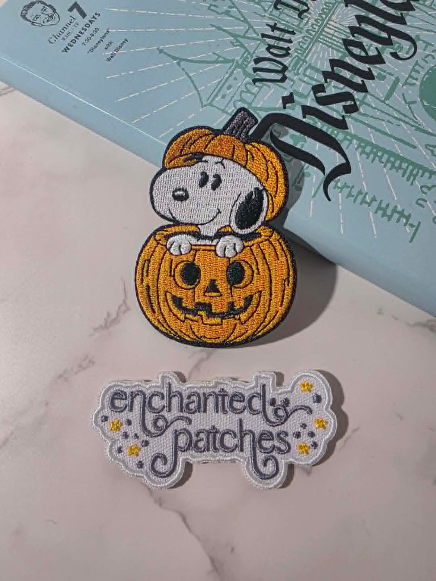 NEW DROP - 3" Beagle Dog Halloween inside Pumpkin Embroidered Iron On Patch